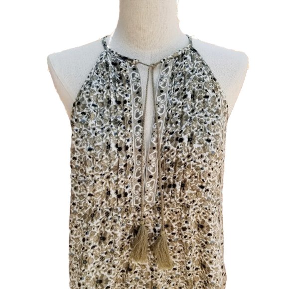 Joie Silk Green Tassel Sleeveless Tank Top Sz Small - Picture 2 of 9